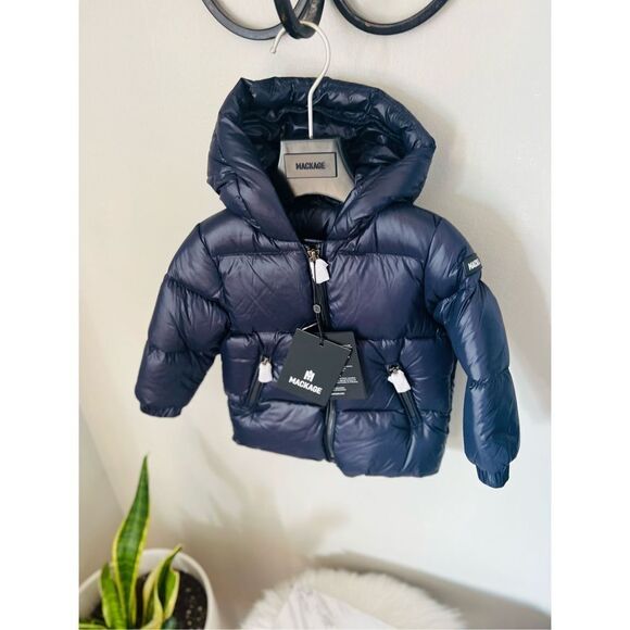 MACKAGE Morgan Water Repellent Down Insulated Hooded Puffer Jacket, 6 Months NWT - Picture 6 of 17